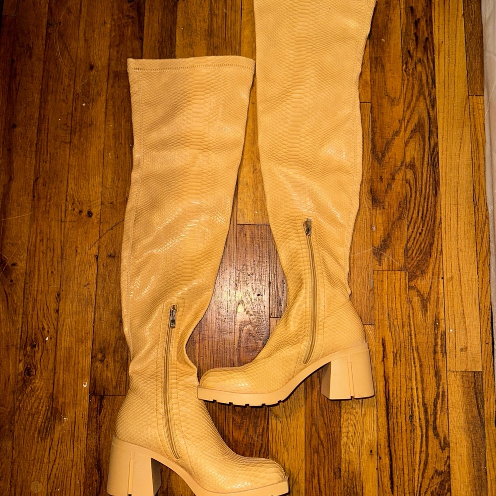 Faux croc Women Thigh High Boot